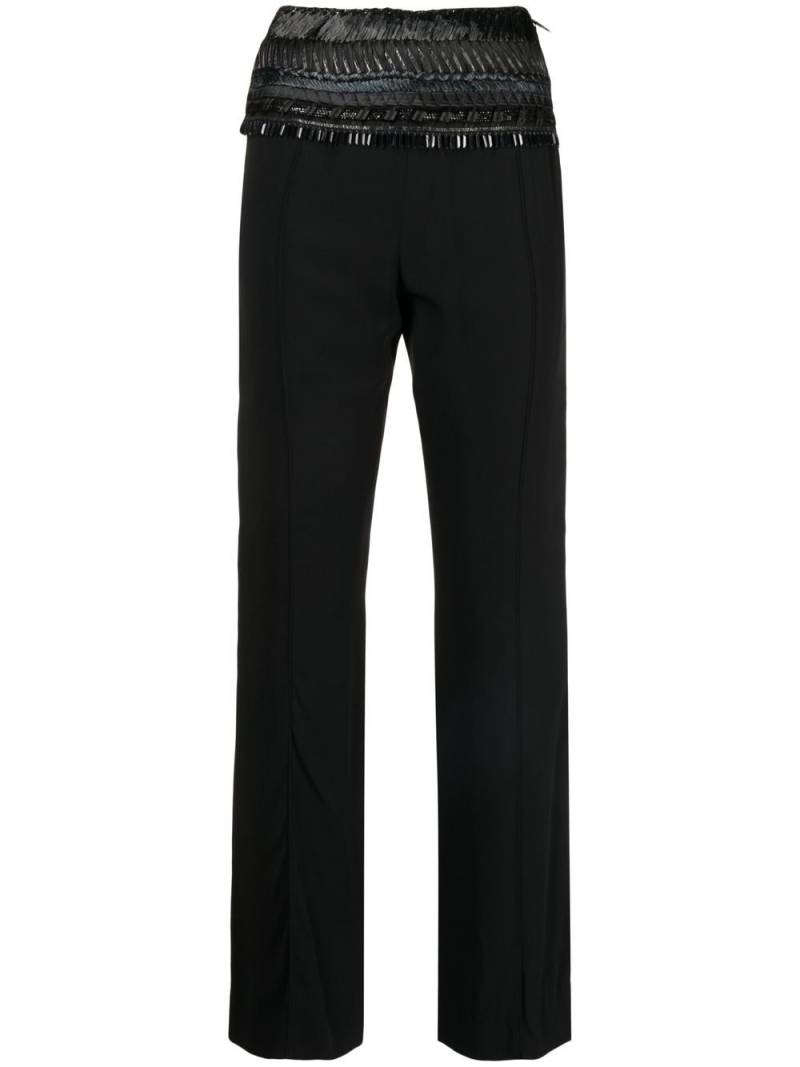 Gianfranco Ferré Pre-Owned 2010s bead-embellished straight-cut trousers - Black von Gianfranco Ferré Pre-Owned