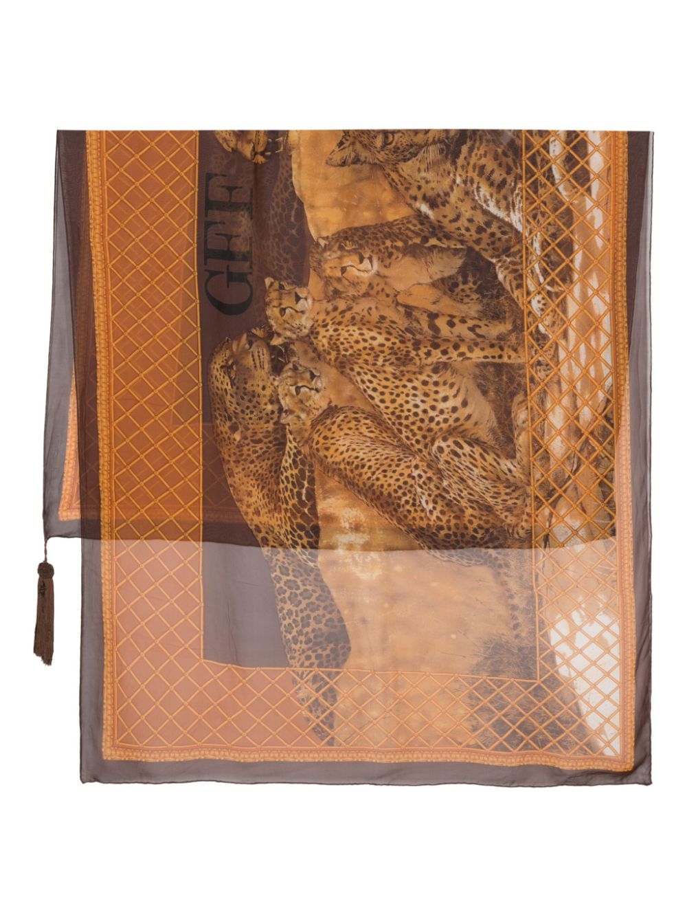 Gianfranco Ferré Pre-Owned Chita-print silk scarf - Brown von Gianfranco Ferré Pre-Owned