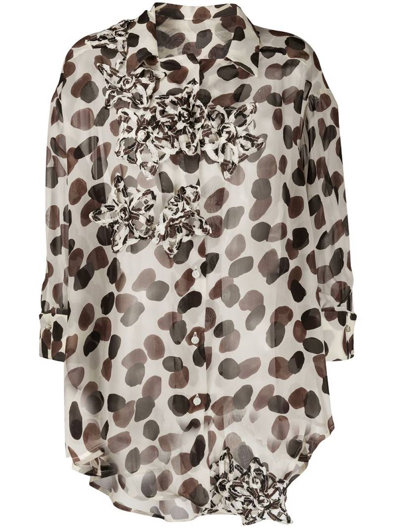 Gianfranco Ferré Pre-Owned spot print blouse - Neutrals von Gianfranco Ferré Pre-Owned