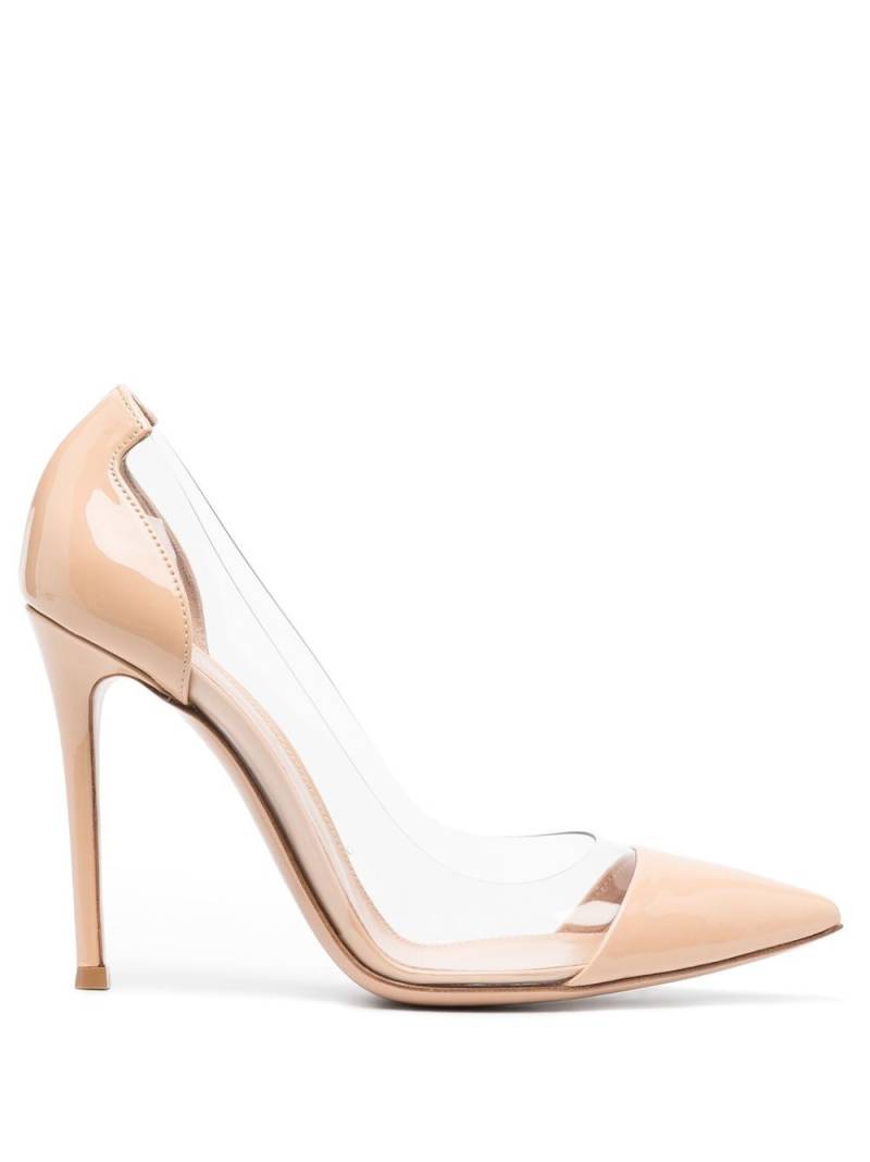 Gianvito Rossi Plexi 105mm patent leather pumps - Neutrals von Gianvito Rossi