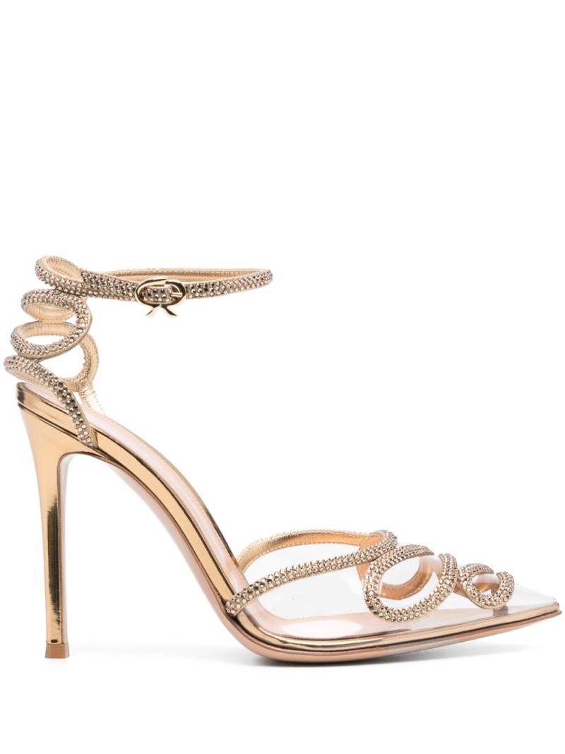 Gianvito Rossi 105mm crystal-embellished pumps - Neutrals von Gianvito Rossi