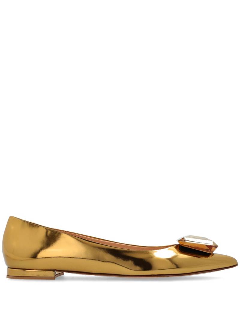 Gianvito Rossi 10mm gem-emebellished ballerinas - Gold von Gianvito Rossi