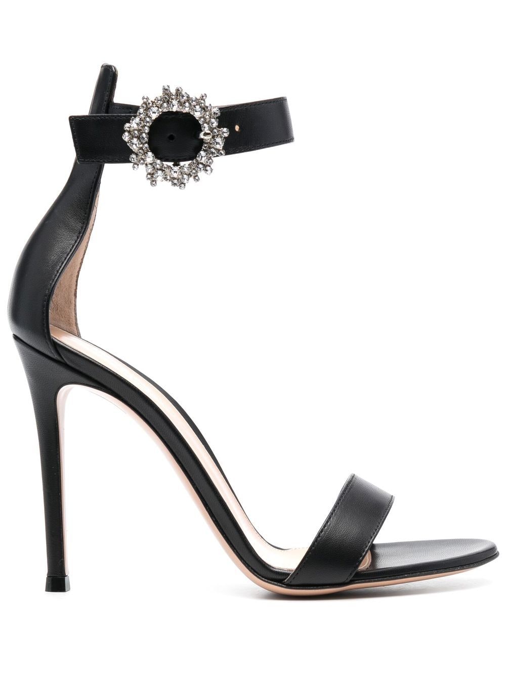 Gianvito Rossi Portofino 110mm crystal-buckle sandals - Black von Gianvito Rossi