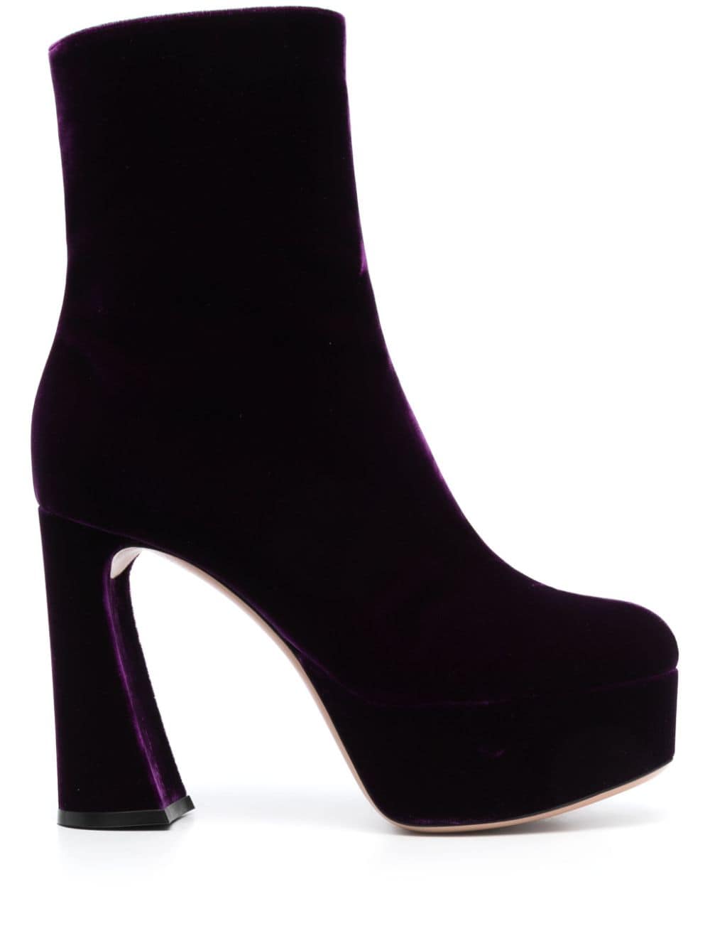 Gianvito Rossi 110mm velvet platform boots - Purple von Gianvito Rossi