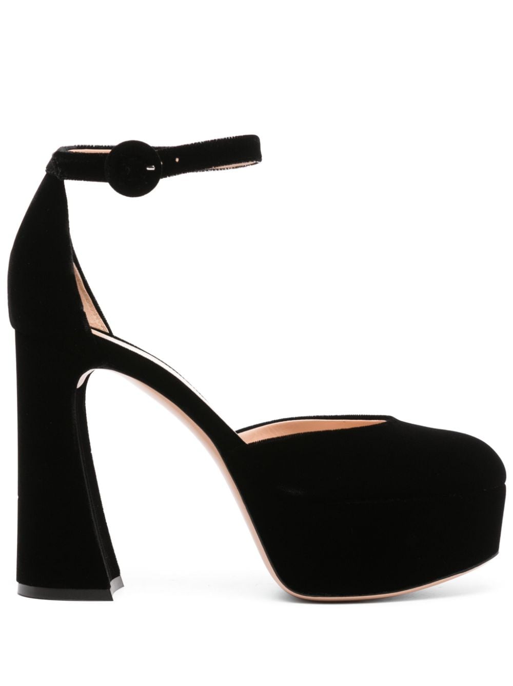 Gianvito Rossi 120mm velvet platform sandals - Black von Gianvito Rossi