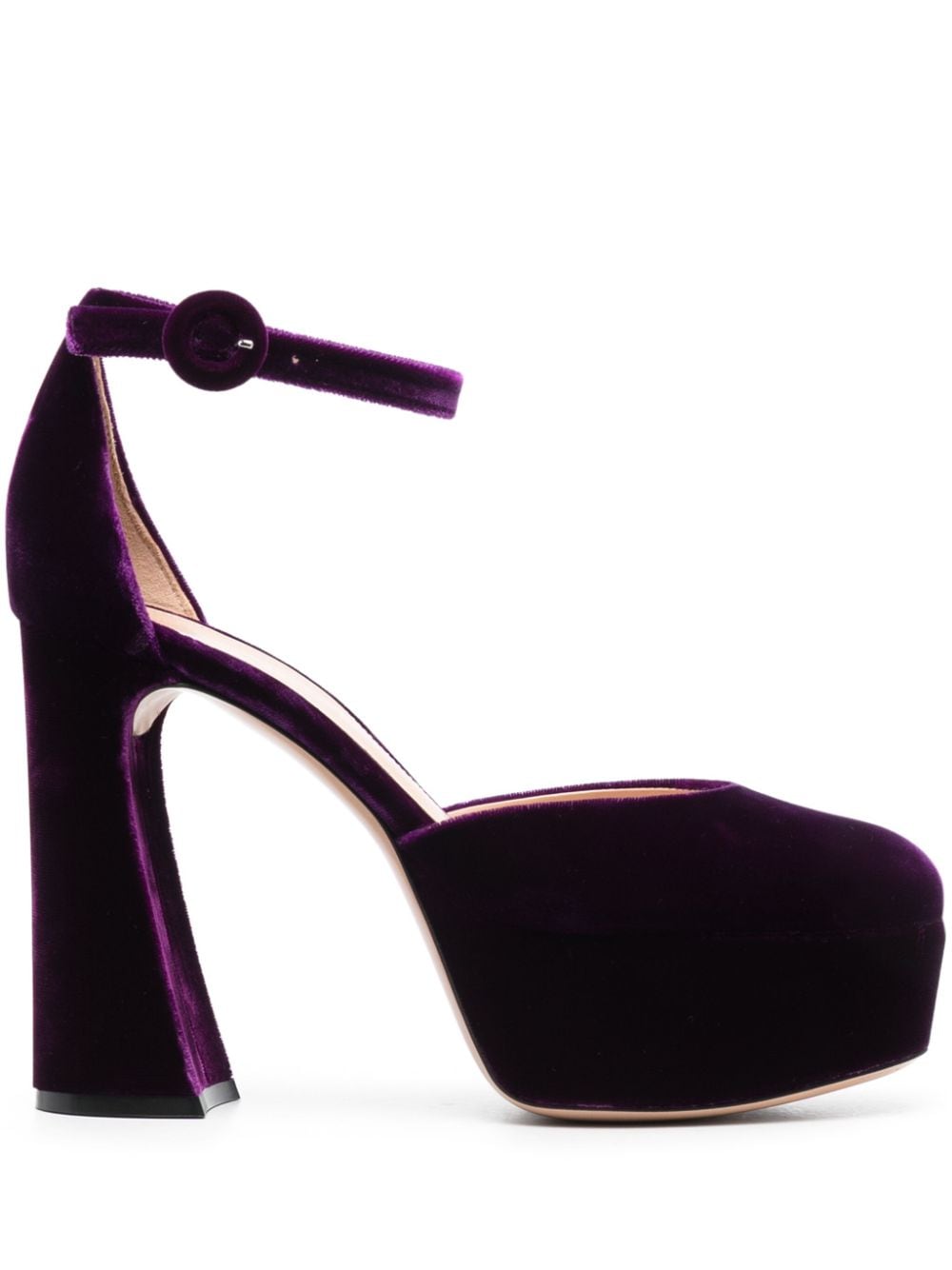Gianvito Rossi 120mm velvet platform sandals - Purple von Gianvito Rossi