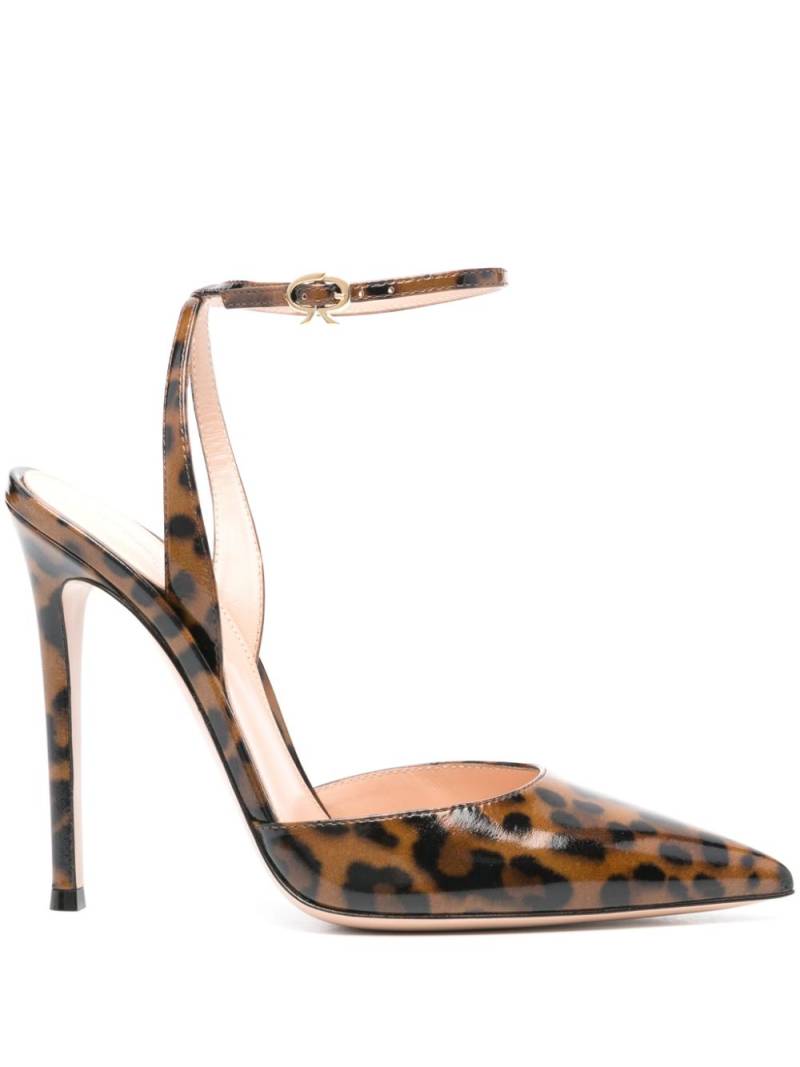 Gianvito Rossi 125mm leopard-print leather pumps - Neutrals von Gianvito Rossi