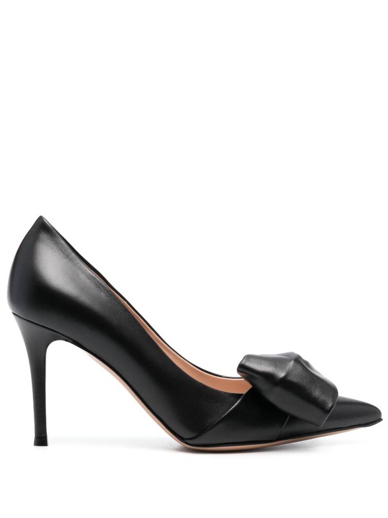 Gianvito Rossi 85mm bow-detail leather pumps - Black von Gianvito Rossi