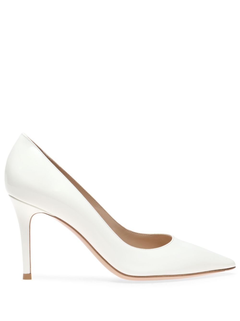 Gianvito Rossi 85mm patent-leather pumps - White von Gianvito Rossi