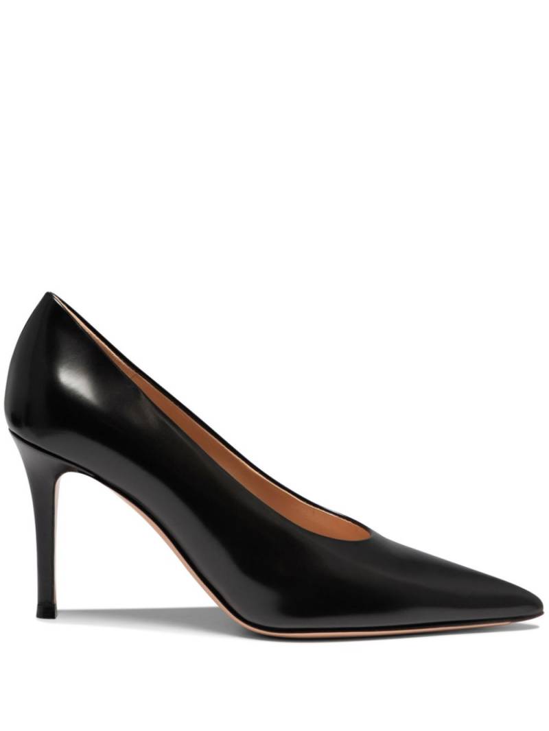 Gianvito Rossi 85mm pointed-toe leather pumps - Black von Gianvito Rossi