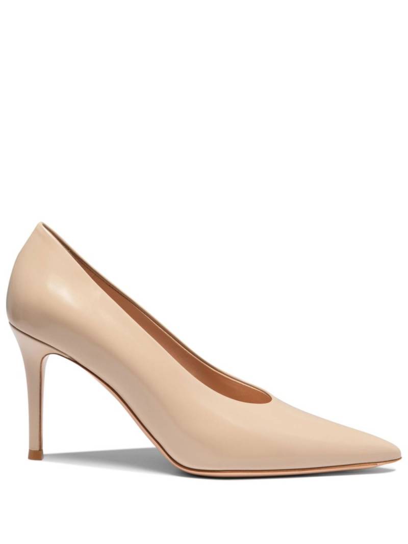 Gianvito Rossi 85mm pointed-toe leather pumps - Neutrals von Gianvito Rossi