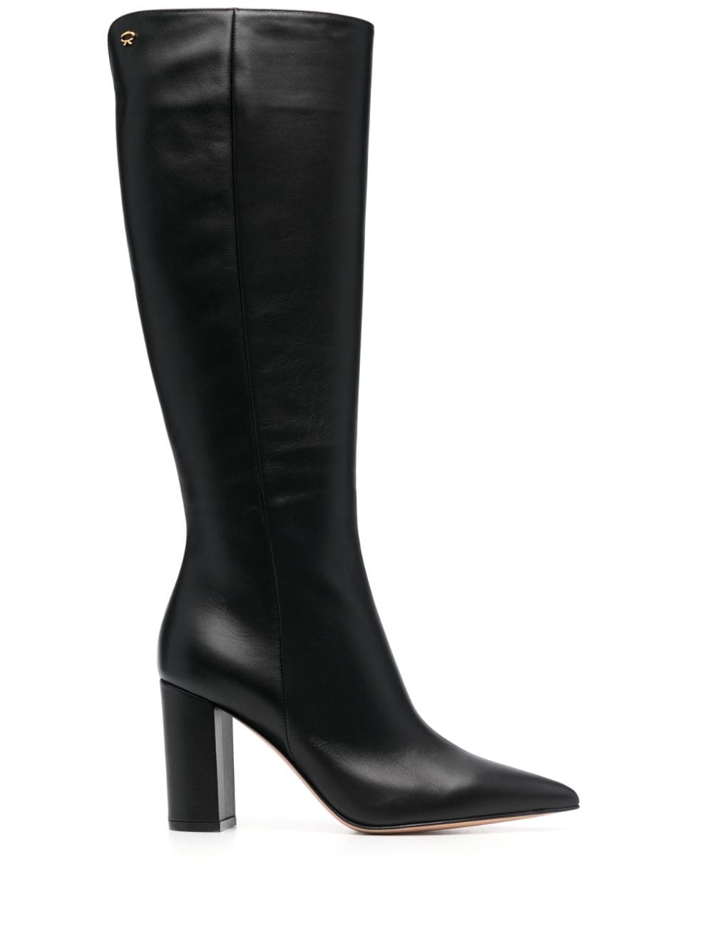 Gianvito Rossi 90mm point-toe leather boots - Black von Gianvito Rossi