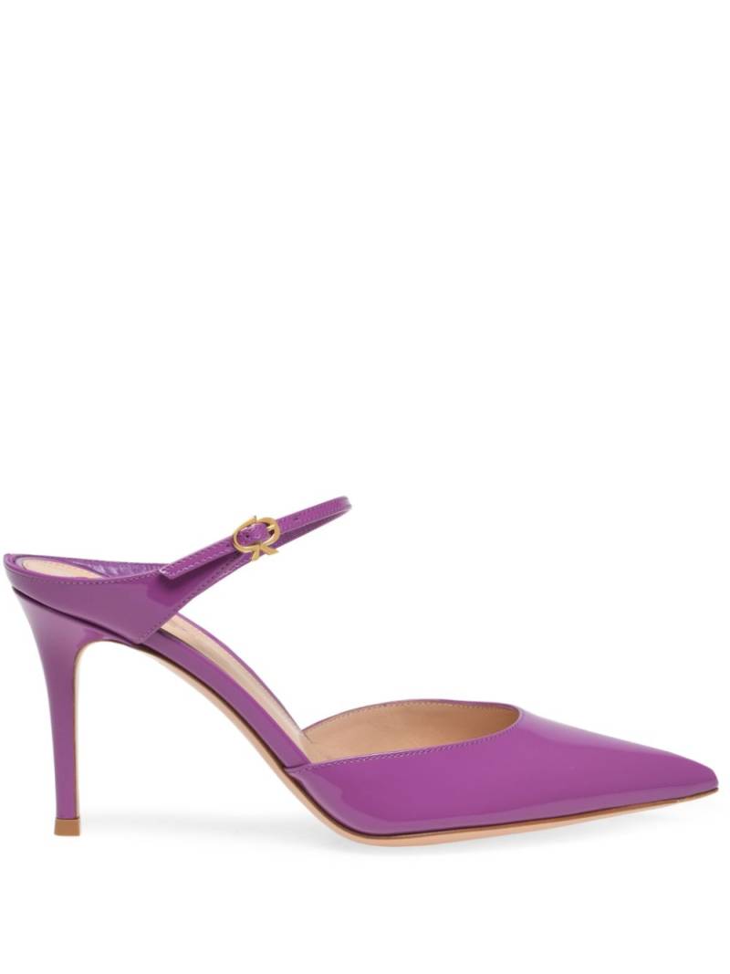 Gianvito Rossi 95mm patent finish mules - Purple von Gianvito Rossi