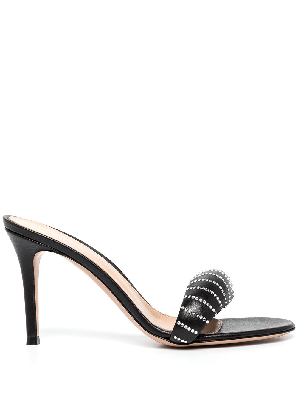 Gianvito Rossi Bijoux Crystal 85mm padded mules - Black von Gianvito Rossi