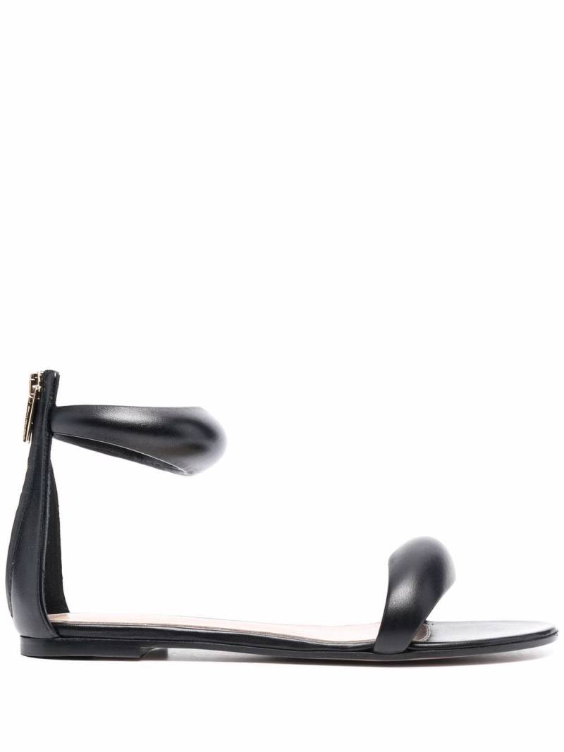 Gianvito Rossi Bijoux padded flat sandals - Black von Gianvito Rossi