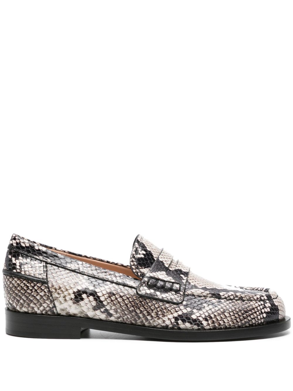 Gianvito Rossi Borneo snake-effect leather loafers - Neutrals von Gianvito Rossi