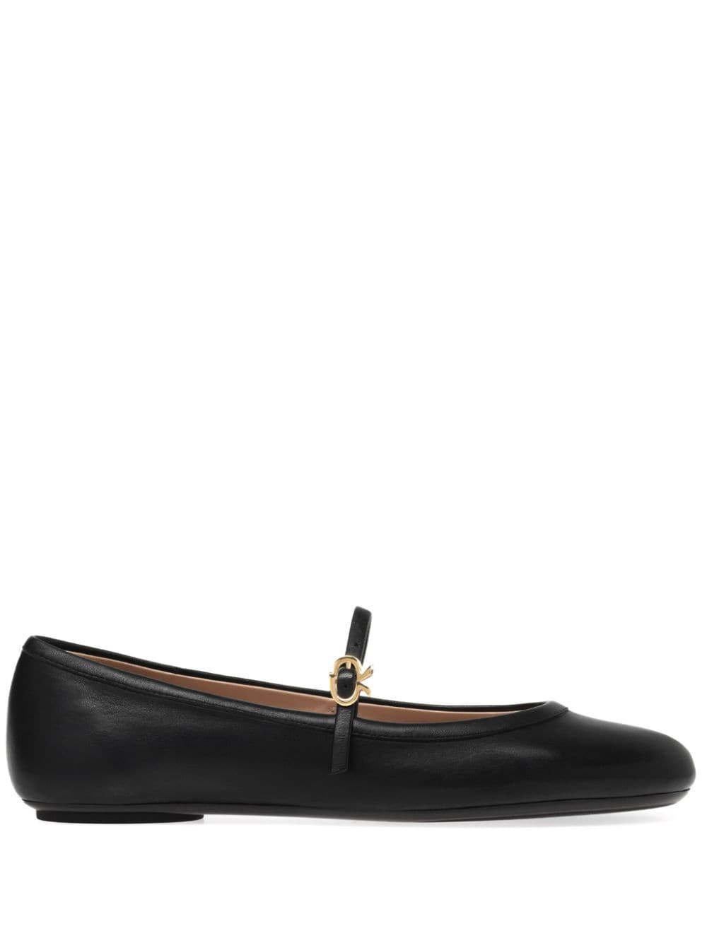 Gianvito Rossi Carla leather ballerina shoes - Black von Gianvito Rossi