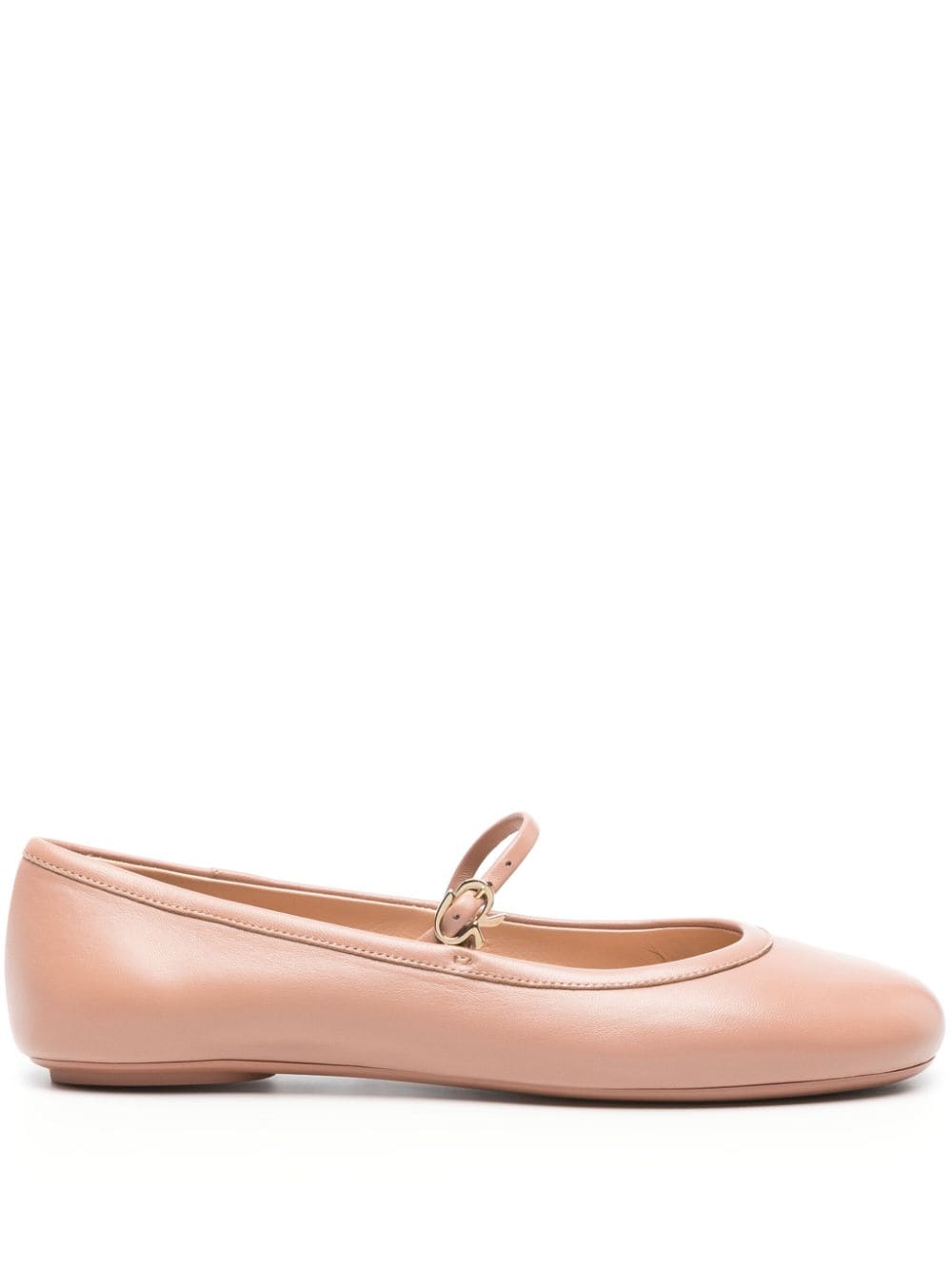 Gianvito Rossi Carla leather ballerina shoes - Neutrals von Gianvito Rossi