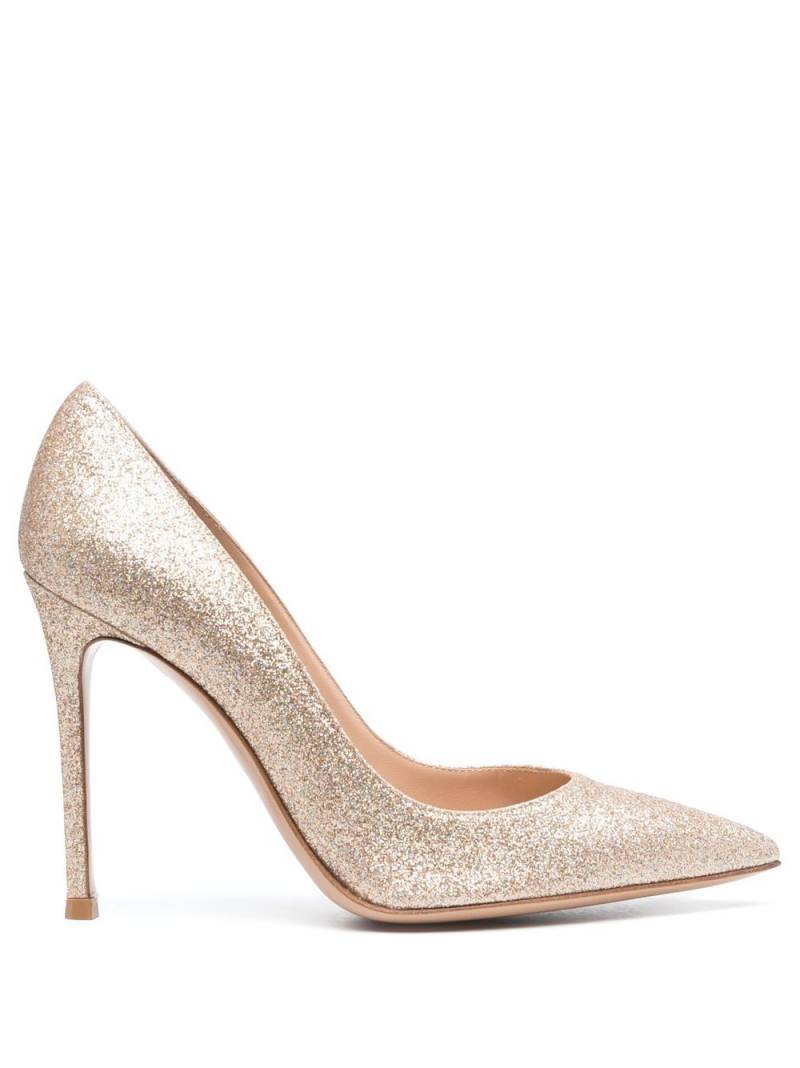 Gianvito Rossi Gianvito 105mm glitter pumps - Gold von Gianvito Rossi