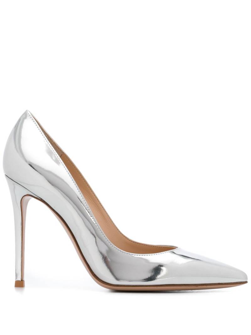 Gianvito Rossi Gianvito 105mm metallic-effect pumps - Silver von Gianvito Rossi