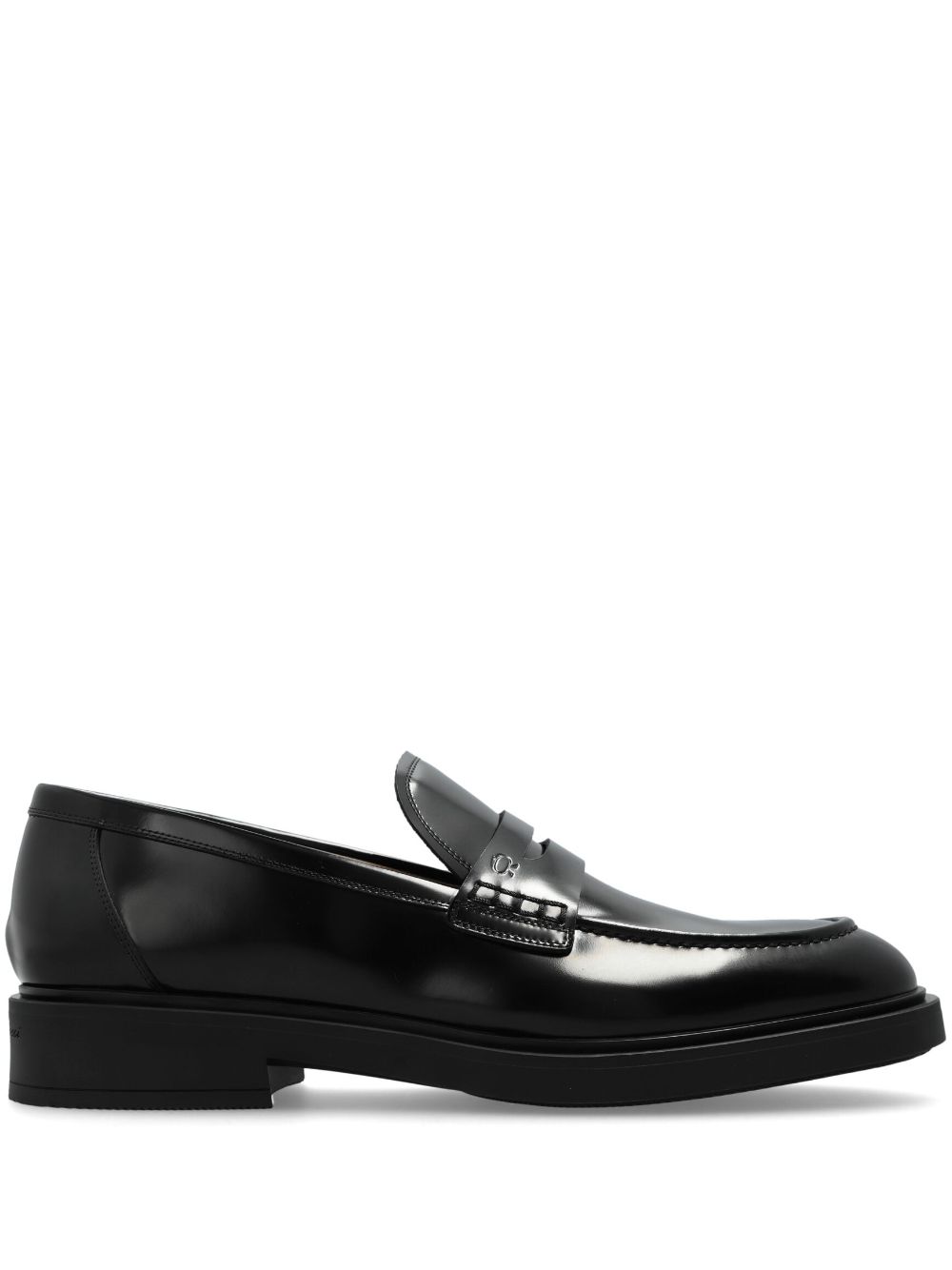 Gianvito Rossi Harris polished-leather penny loafers - Black von Gianvito Rossi