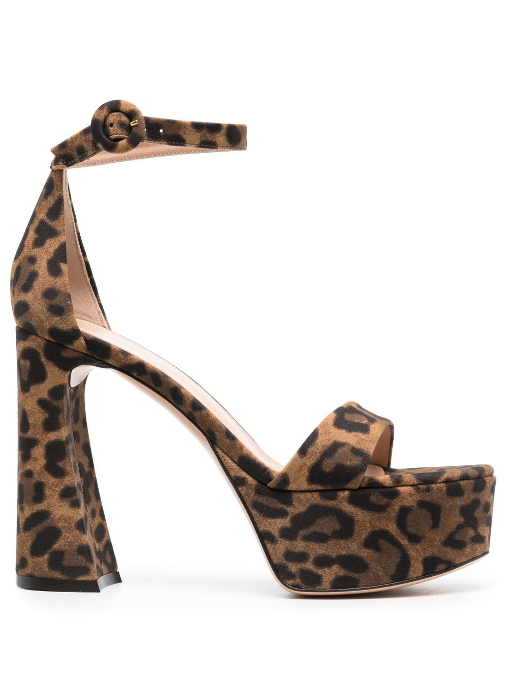 Gianvito Rossi Holly 120mm leopard-print sandals - Brown von Gianvito Rossi