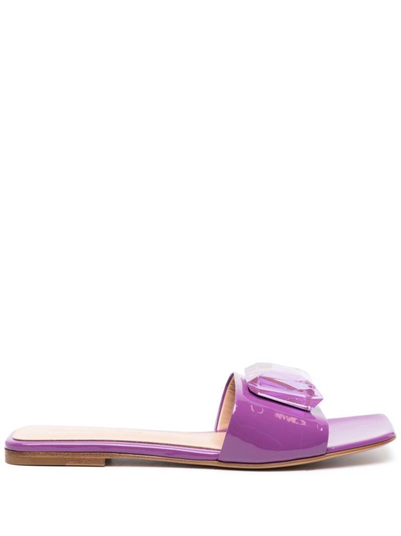 Gianvito Rossi Jaipur crystal-embellished slides - Purple von Gianvito Rossi