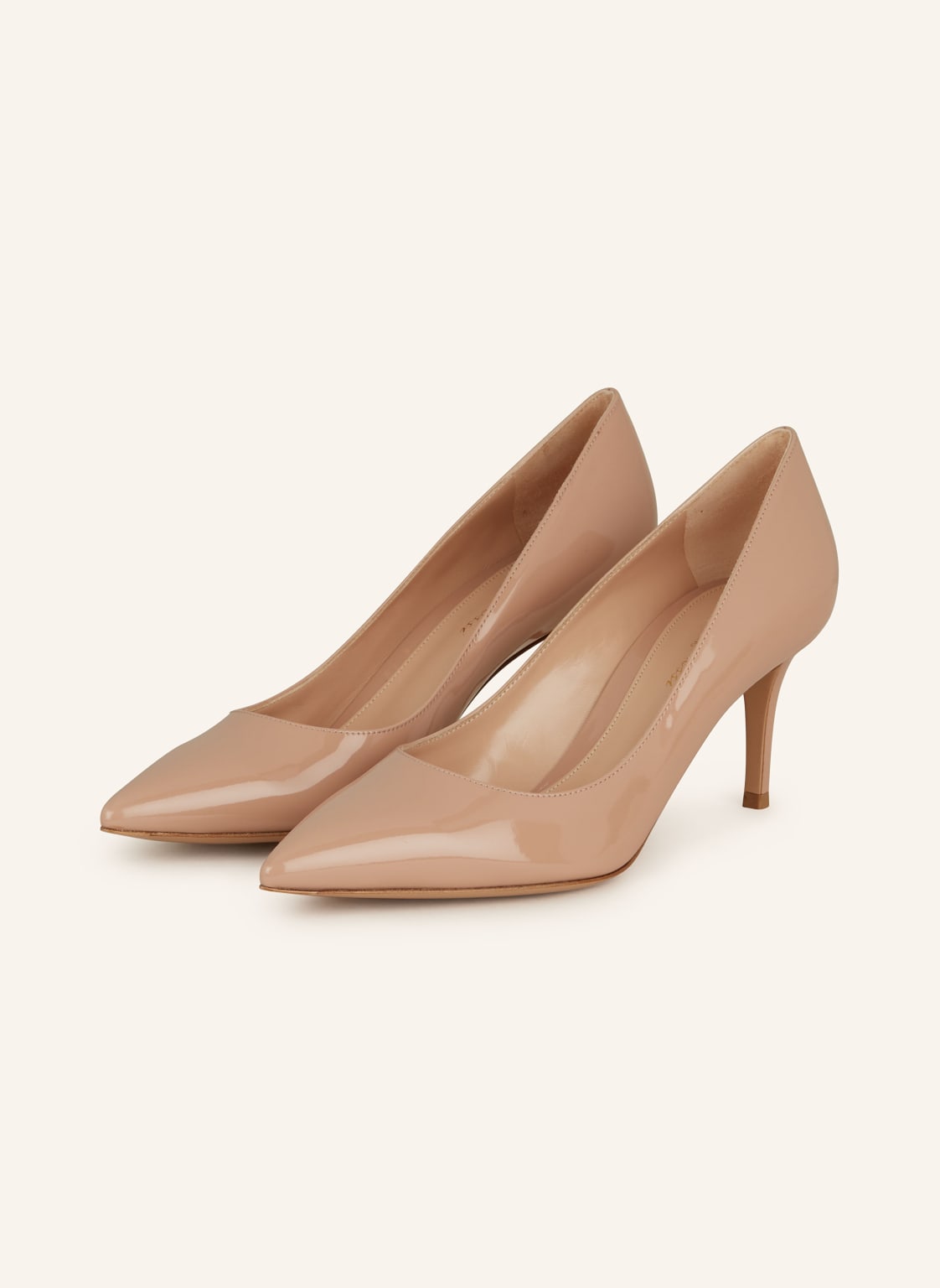 Gianvito Rossi Lack-Pumps Gianvito 70 beige von Gianvito Rossi