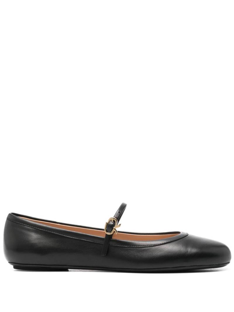 Gianvito Rossi Mary Jane leather ballerinas - Black von Gianvito Rossi