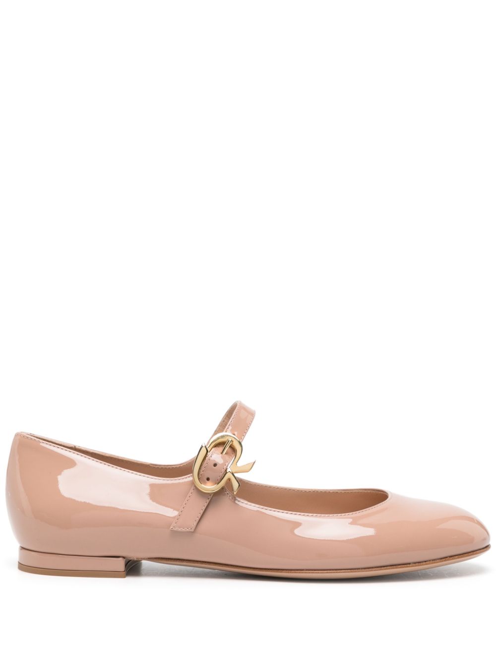 Gianvito Rossi Mary Ribbon 05 leather ballerina shoes - Neutrals von Gianvito Rossi