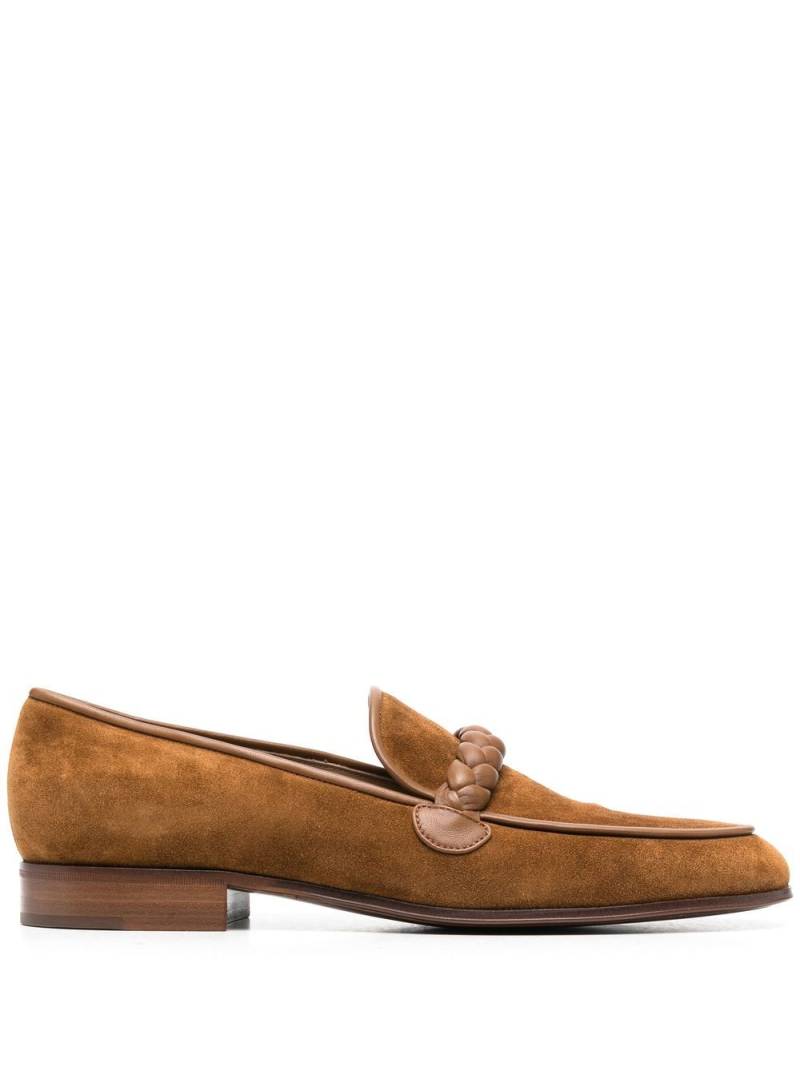 Gianvito Rossi Massimo braided suede loafers - Brown von Gianvito Rossi