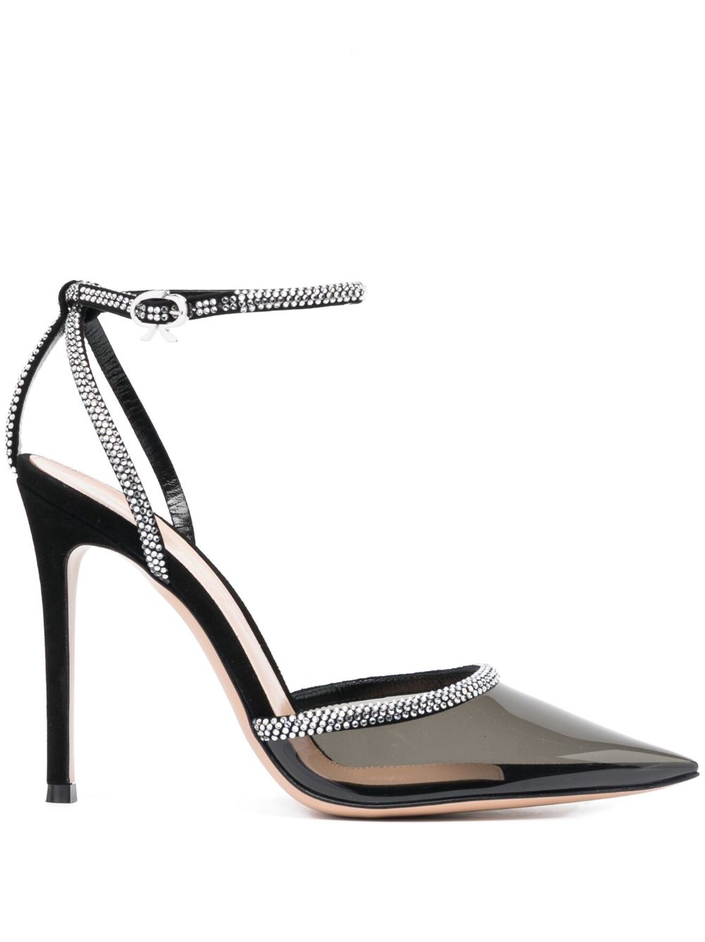 Gianvito Rossi Plexi 110mm crystal-embellished pumps - Black von Gianvito Rossi