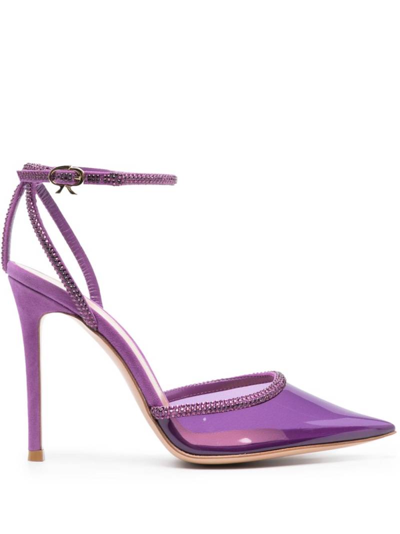 Gianvito Rossi Plexi 110mm crystal-embellished pumps - Purple von Gianvito Rossi