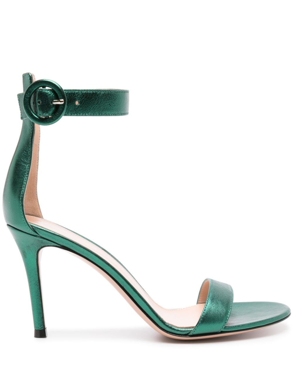 Gianvito Rossi Portofino 85mm metallic-leather sandals - Green von Gianvito Rossi