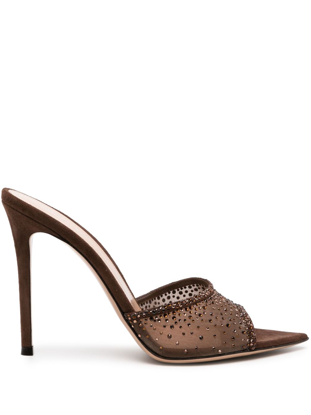 Gianvito Rossi Rania 105mm crystal-embellished sandals - Brown von Gianvito Rossi