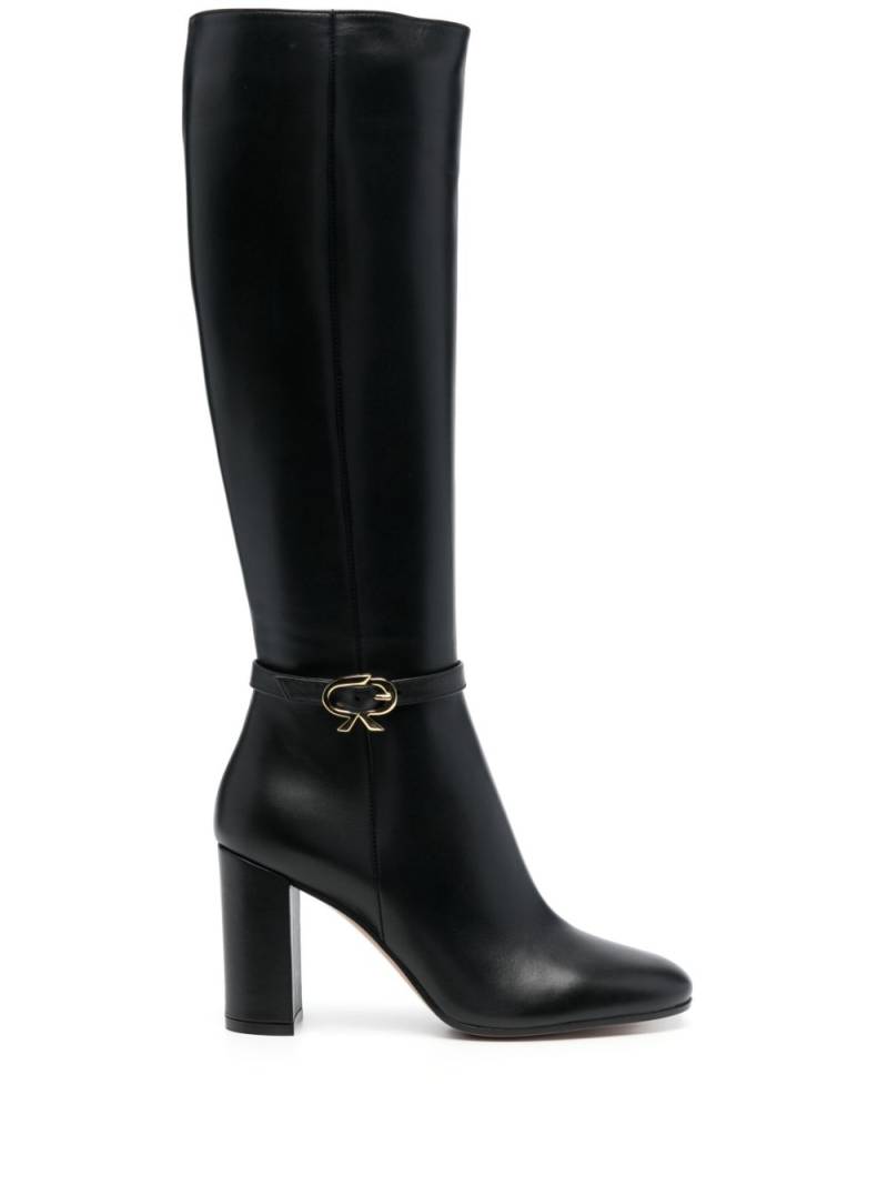 Gianvito Rossi Ribbon 85mm leather boots - Black von Gianvito Rossi