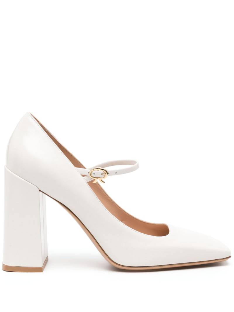 Gianvito Rossi Ribbon 95mm leather Mary Jane pumps - White von Gianvito Rossi