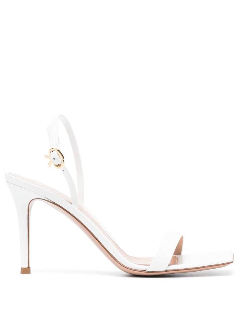 Gianvito Rossi Ribbon Stiletto 85mm leather sandals - White von Gianvito Rossi