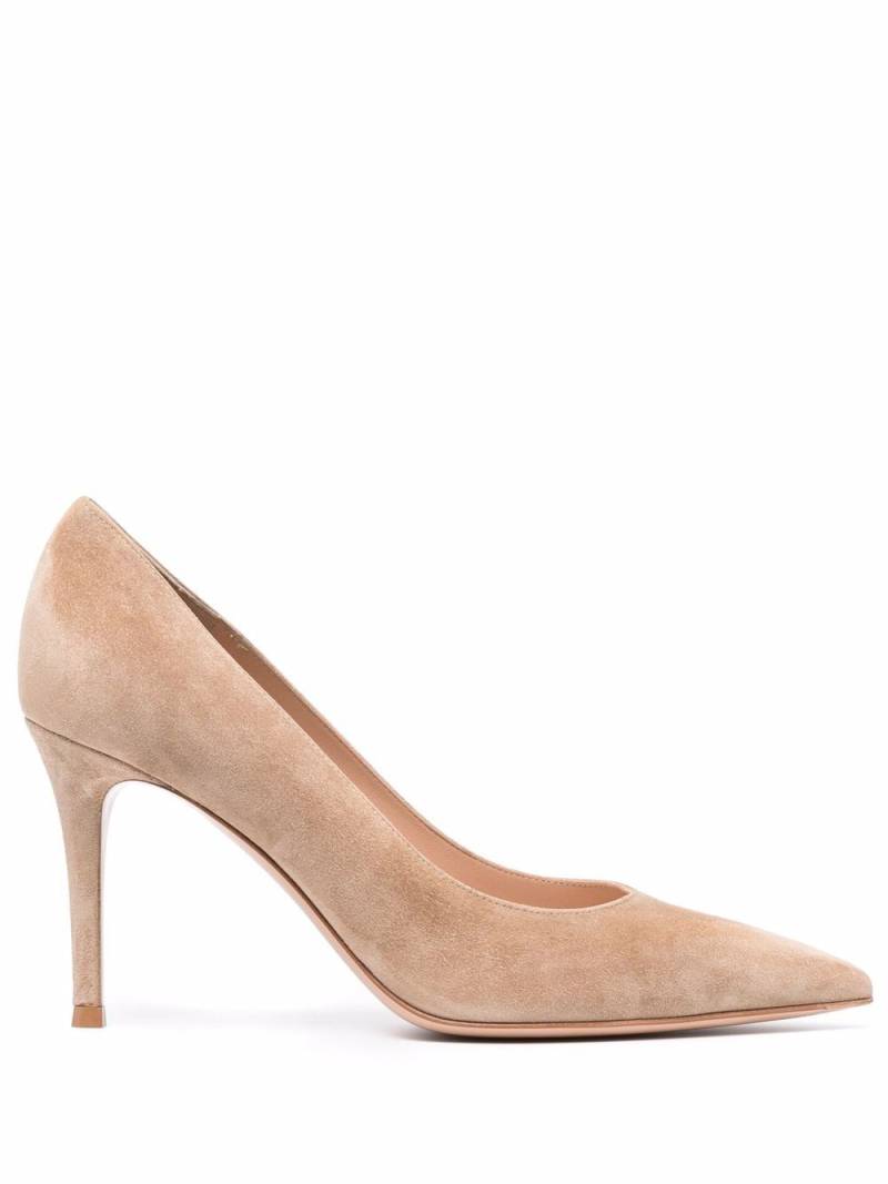 Gianvito Rossi Ricca 100mm suede pumps - Neutrals von Gianvito Rossi