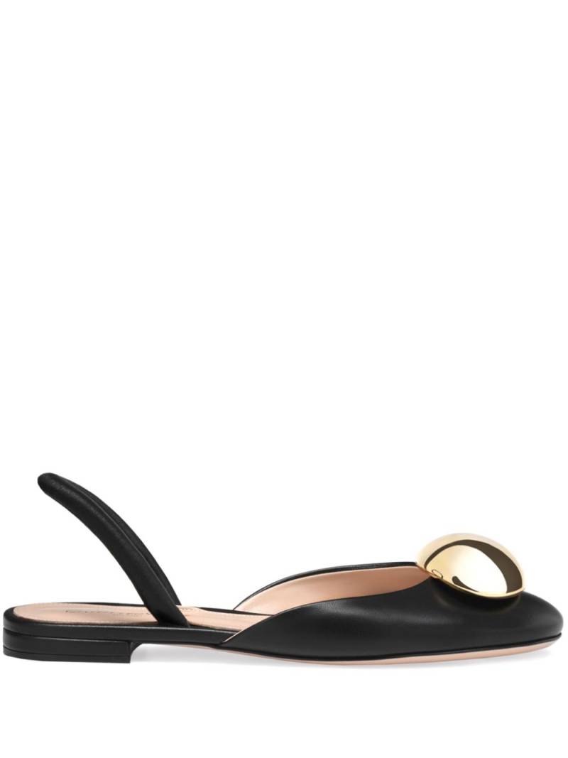 Gianvito Rossi Sphera slingback flat pumps - Black von Gianvito Rossi