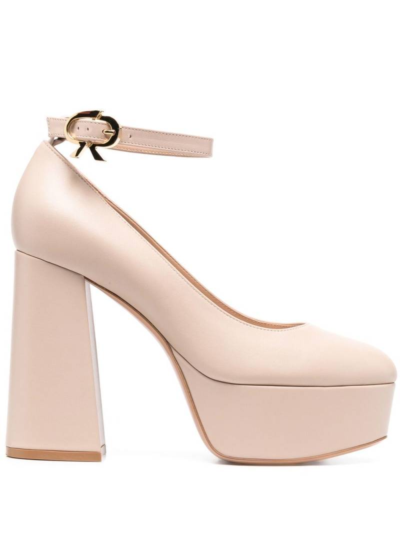 Gianvito Rossi Manila 120mm leather platform pumps - Neutrals von Gianvito Rossi