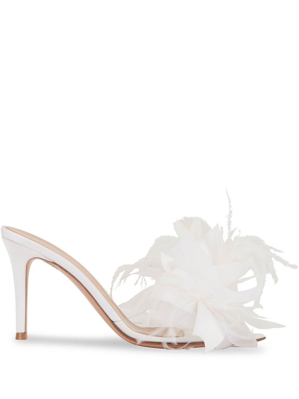 Gianvito Rossi Ynez 85mm floral-appliqué mules - White von Gianvito Rossi