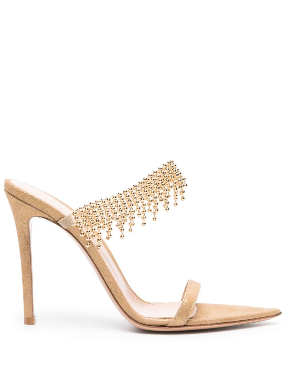 Gianvito Rossi beaded-strap metallic mulles - Gold von Gianvito Rossi