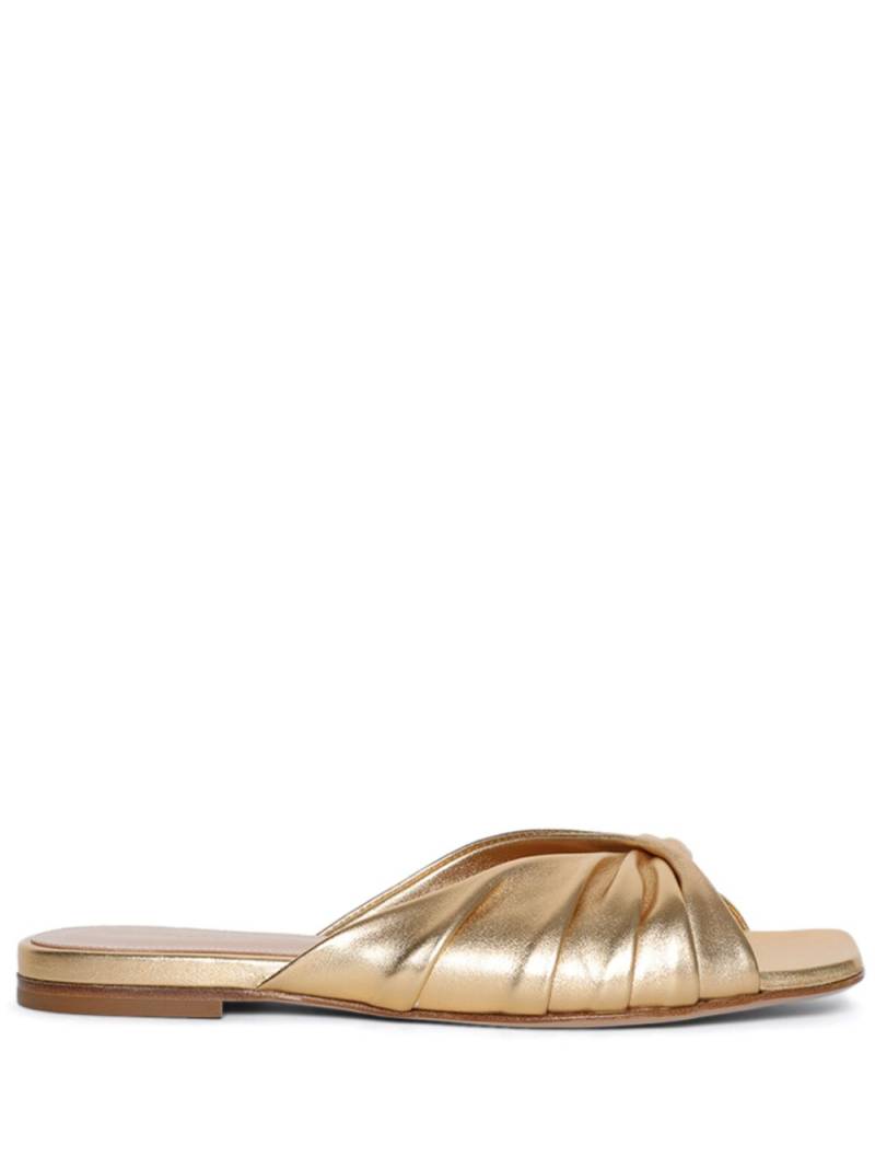 Gianvito Rossi draped metallic flat mules - Gold von Gianvito Rossi