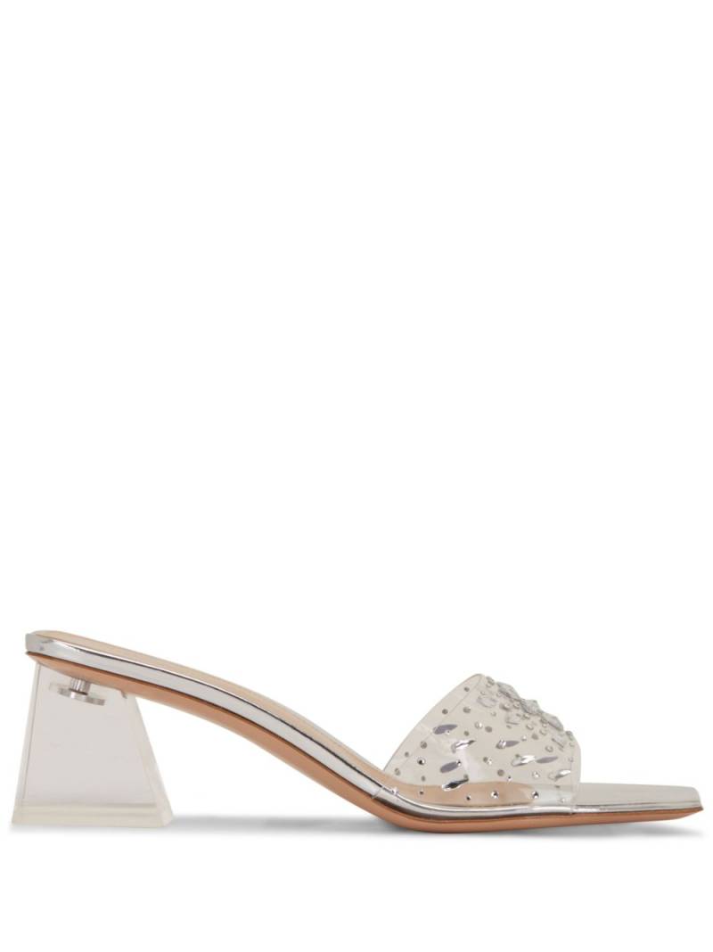 Gianvito Rossi embellished clear strap mules - Silver von Gianvito Rossi