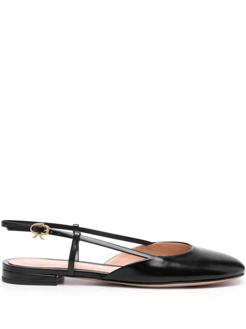 Gianvito Rossi leather ballet flats - Black von Gianvito Rossi