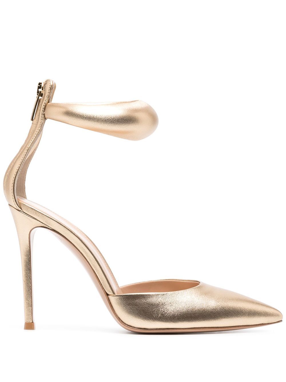 Gianvito Rossi Bijoux 105mm padded-strap pumps - Neutrals von Gianvito Rossi