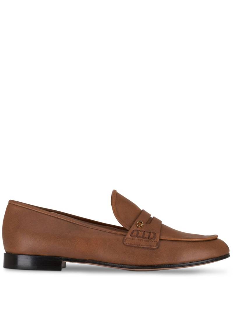 Gianvito Rossi penny-slot leather loafers - Brown von Gianvito Rossi