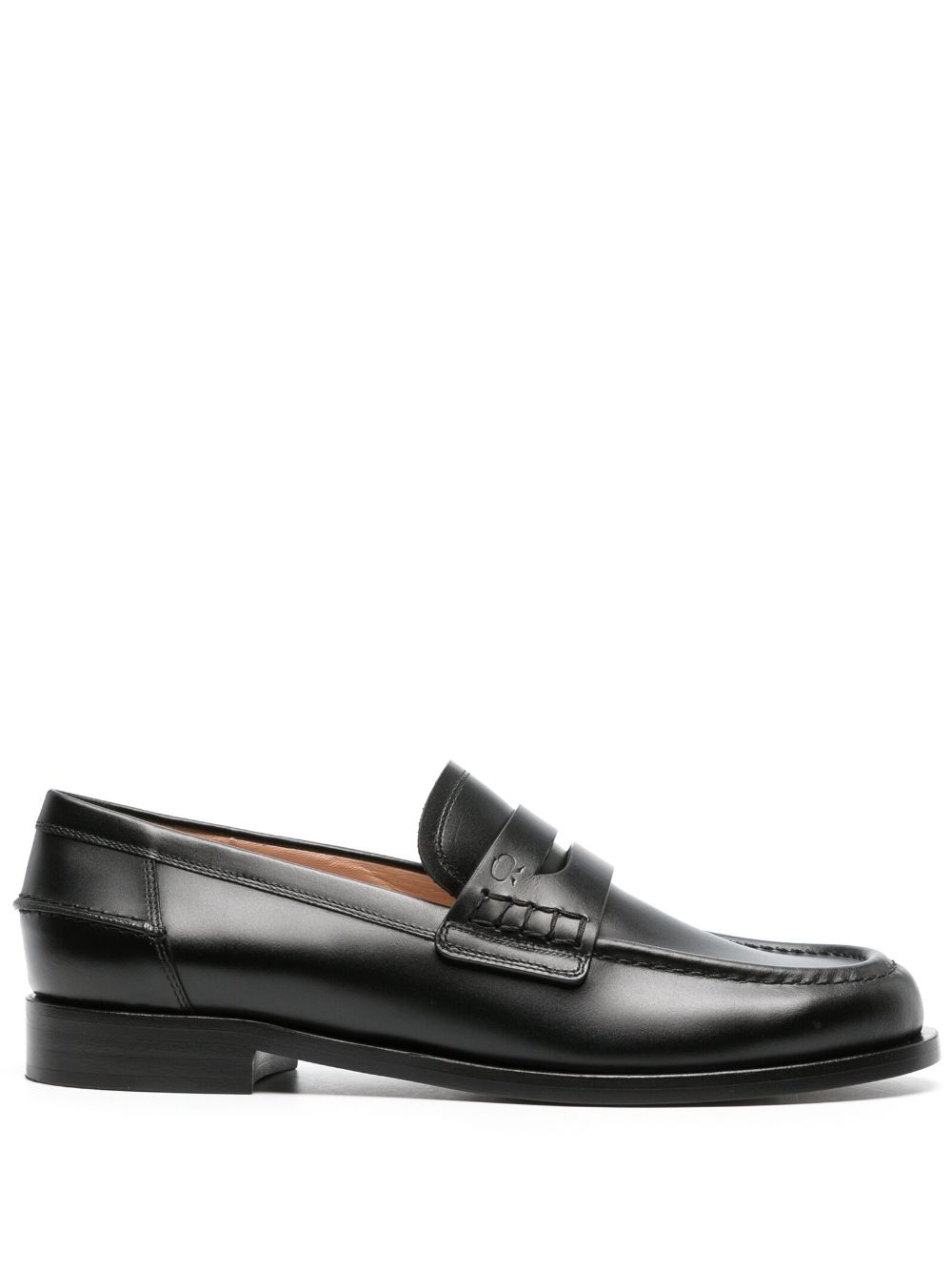 Gianvito Rossi round-toe leather loafers - Black von Gianvito Rossi