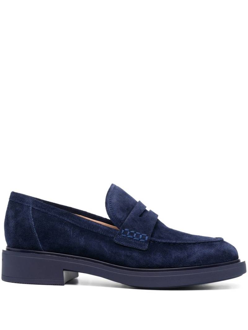 Gianvito Rossi round-toe suede loafers - Blue von Gianvito Rossi